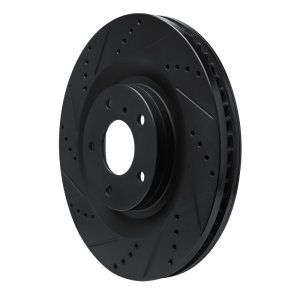 Infiniti QX55 Brake Rotor (1) - Front Left - R1 Concepts - Drilled & Slotted - Black - `19-`24